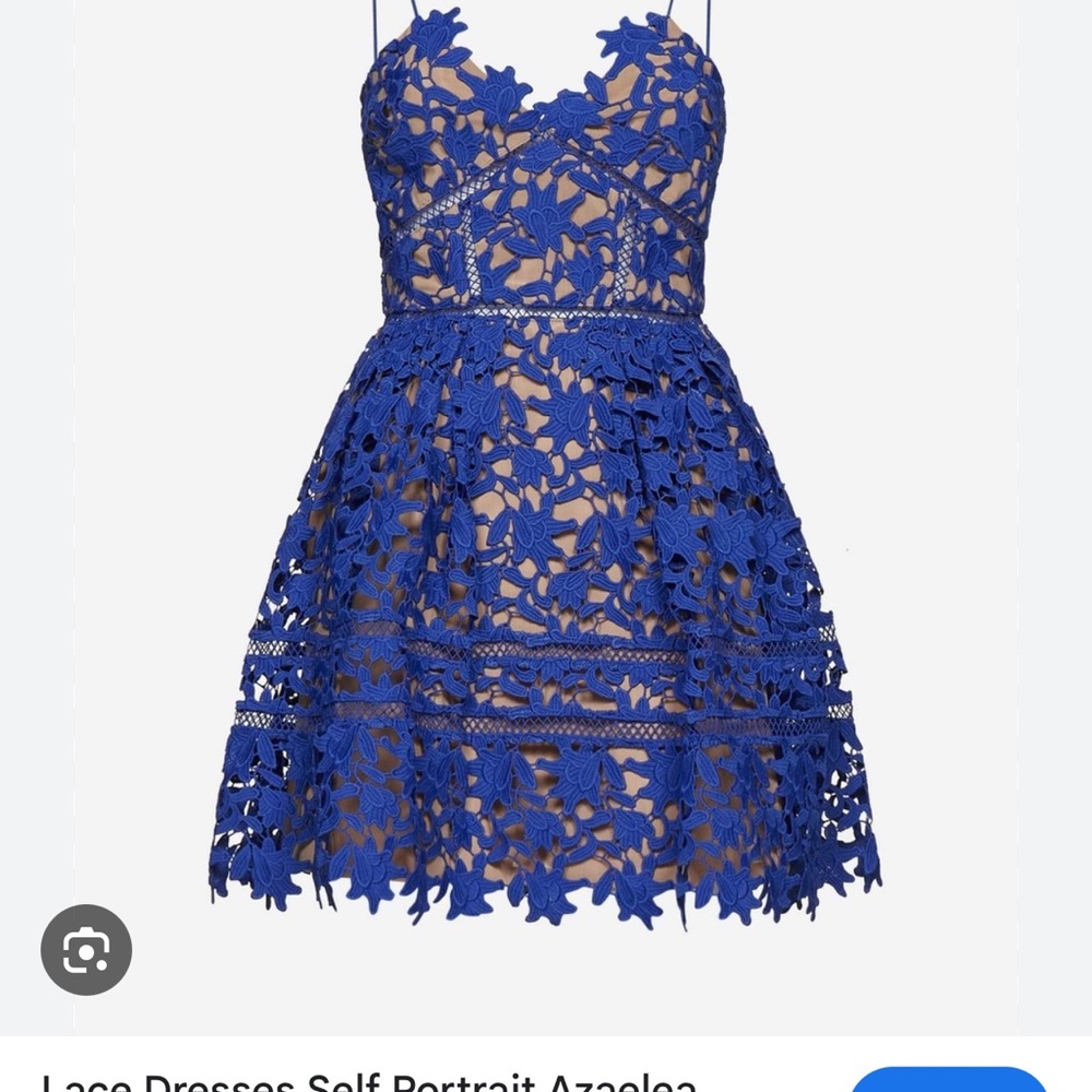 Self-Portrait Azaelea Lace Minidress - Blue - Picture 4 of 4